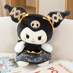 Мягкая игрушка Куроми в черном платье с золотистыми бантиками 30 см китай