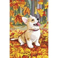 Алмазная мозаика с частичным заполнением "Корги" 20x30 см, на подрамнике Школа талантов