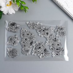 Штамп для творчества силикон "Пионы" 15х10,5 см Noname