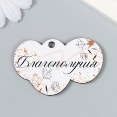 Бирка "Благополучия" 6х3,8 см, 20 штук Noname