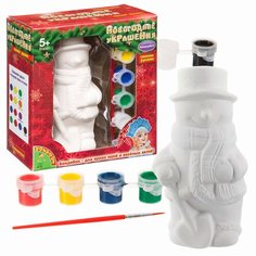 BONDIBON Набор для росписи фигурки Новогодние украшения Снеговик (ВВ1700) 6 шт.