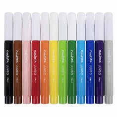 CARIOCA Фломастеры утолщенные carioca jumbo , 12 цветов, суперсмываемые, вентилируемый колпачок, картонная упаковка, 40569
