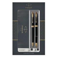 Подарочный набор из двух ручек Parker SONNET BLACK GT (перьевая+ шарик) 2093371