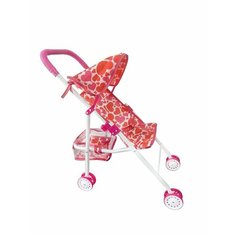 Коляска прогулочная для кукол "Сердца" с крышей, металл, пакет Наша Игрушка