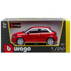 Машинка металлическая Audi А1, 1:24, красный металлик, Bburago