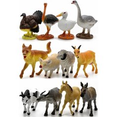 Фигурки животных "Домашние животные с фермы" H88 Farm Creature 9-15 см. / 12 шт. Нет бренда