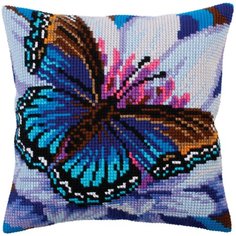 Подушка для вышивания Collection DArt Бирюзовая бабочка 5313