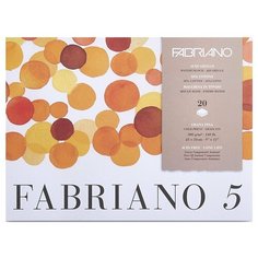 Бумага для акварели Fabriano Блок для акварели FABRIANO "5", 300г/м2, 23x31см, Фин, склейка 20 листов