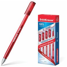 Ручка гелевая ERICH KRAUSE «G-Tone», красная, корпус тонированный красный, узел 0,5 мм, линия письма 0,4 мм, 17811