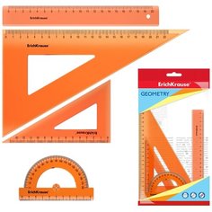 Набор геометрический средний "Neon", оранжевый Erich Krause