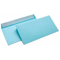 Конверты светло-голубые C65 114x229, 120г/м2, лента, 100 штук
