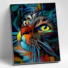 Картина по номерам 40 × 50 см «Кошачий арт» 24 цвета Molly