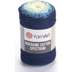 Пряжа YarnArt Macrame cotton spectrum жёлтый-голубой-синий (1328), 85%хлопок/15%полиэстер, 225м, 250г, 1шт