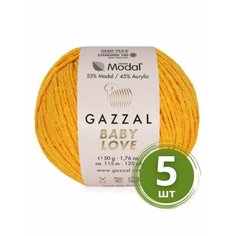 Пряжа Gazzal Baby Love (Беби Лав) - 5 мотков Цвет: 1605, Желток 55% модал 45% акрил 50г 115м