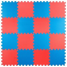 Коврик-пазл Eco-cover универсальный 25х25, красный / синий, 100х100 см, 16 элементов