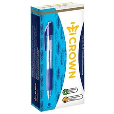 CROWN Набор шариковых ручек CEO Ball 0.7 мм, АВ-2000R, синий цвет чернил, 12 шт.