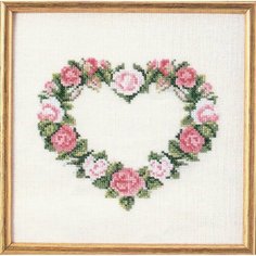 Набор для вышивания Сердце из розовых роз 18 x 18 см OEHLENSCHLAGER 73-65175
