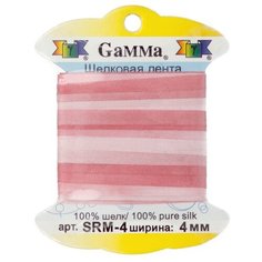 Лента Gamma шелковая SRM-4 4 мм 9.1 м ±0.5 м M028 гр. розовый/бл. бордовый