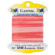 Лента Gamma шелковая SRM-4 4 мм 9.1 м ±0.5 м M018 бл. розовый/розовый