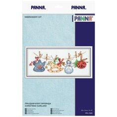 Набор для вышивания крестом Panna "Праздничная гирлянда", 33x15 см, арт. PR-7085