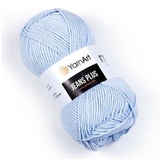 Пряжа для вязания YarnArt Jeans Plus 100гр 160м (55% хлопок, 45% полиакрил) (75 голубой), 5 мотков