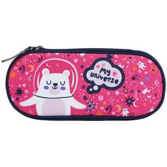 Seventeen Пенал Звери в космосе, SKHB-UT3-301C, розовый