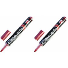 Маркер для досок Pentel Maxiflo Flex-Feel гибкий након, красный, 1.0-5.0мм 2 шт.