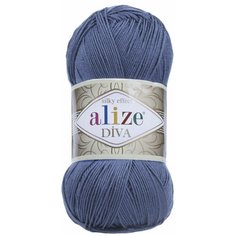 Пряжа для вязания Alize Diva (комплект 5 мотков), цвет: джинс (353), состав: 100% - микрофибра-акрил , вес: 100 гр, длина: 350 м