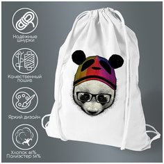 Сумка для обуви CoolPodarok Панда в шапке с пандой