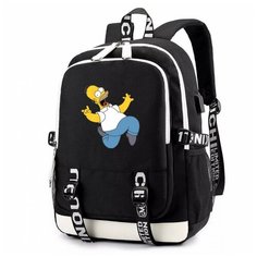 Рюкзак Гомер Симпсон (The Simpsons) черный с USB-портом №3 Noname