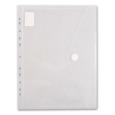 Конверт на кнопке "Бюрократ", A4, цвет: прозрачный, с перфорацией, арт. -PK880CLEAR/1