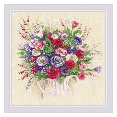 Набор для вышивания Риолис "Букет с эустомой и гипсофилой",25x25см