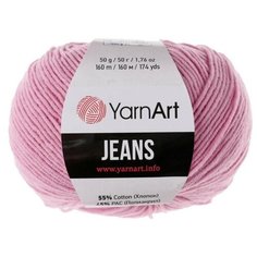 Пряжа "Jeans" 55% хлопок, 45% акрил 160м/50гр (20 розовый) 2497547 Yarn Art