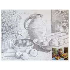 ЗХК Холст грунтованный Натюрморт с контуром Невская палитра