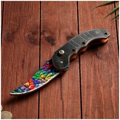 Дарим Красиво Сувенир деревянный "Ножик автоматический раскладной" разноцветный винтаж