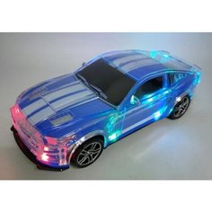 Машинка на батарейках синяя, светящийся корпус, звуковые эффекты Toysa