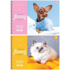 Альбом для рисования 40л, А4, на гребне ArtSpace "Питомцы. Funny pets", эконом, 4 шт