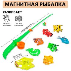 Игровой набор Магнитная рыбалка, удочка, 8 фигурок морских обитателей (222-12A) Tong DE