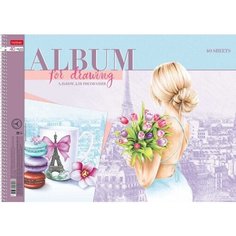 Альбом для рисования 40л А3ф на спирали жесткая подложка-Happy time- 067719 / набор 4 шт Hatber