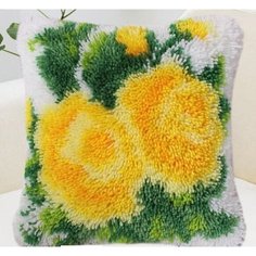 Набор для вышивания подушка размером 40х40 (ковровая техника) ZD-594 Желтые цветки Dia Mond