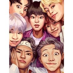 Картина по номерам "BTS" (Paintboy) GX28476