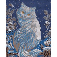 Вышивка бисером картины Лунная кошечка 19*24см Вышивочка