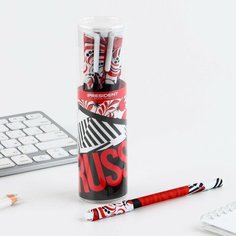 Ручка пластик с колпачком шариковая «Russian», синяя паста, 0.7 мм No Brand