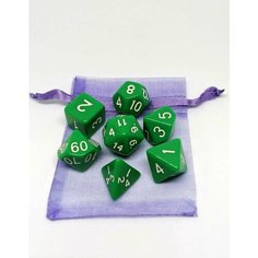 Набор кубиков для игры DnD в мешочке зеленый (DnD38) Mind Games