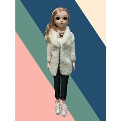 Кукла Китай Шарнирная, 60 см, в белом меховом пальто, подарок для девочки Original Toys