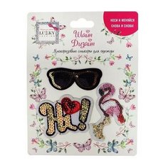 LUCKY бьюти дизайн Fashion Шайн Дизайн Многоразовые стикеры для одежды Очки Hi Фламинго Т19716 Lukky