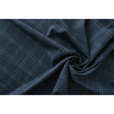 Ткань синяя шерсть в среднюю клетку Corneliani