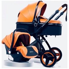 Детская коляска-трансформер 3 в 1 Luxmom X6, коричневый