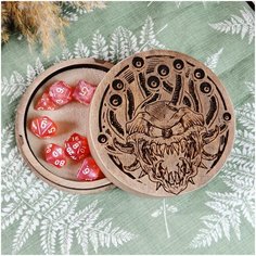 Дайс трей - кейс для кубиков "Злобоглаз" / dice case / dice tray / ДнД / Pathfinder / dungeon and dragons / дайсы / D20 Чудеса леса