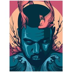 Картина по номерам на холсте музыка Канье Уэст (Kanye West) - 8647 В 30x40